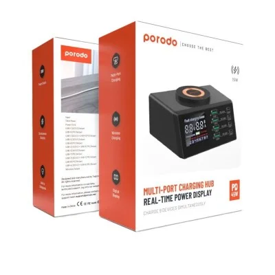 Porodo 4*Pd 4*Qc Multi-Functional Magsafe Fast Charger - Black